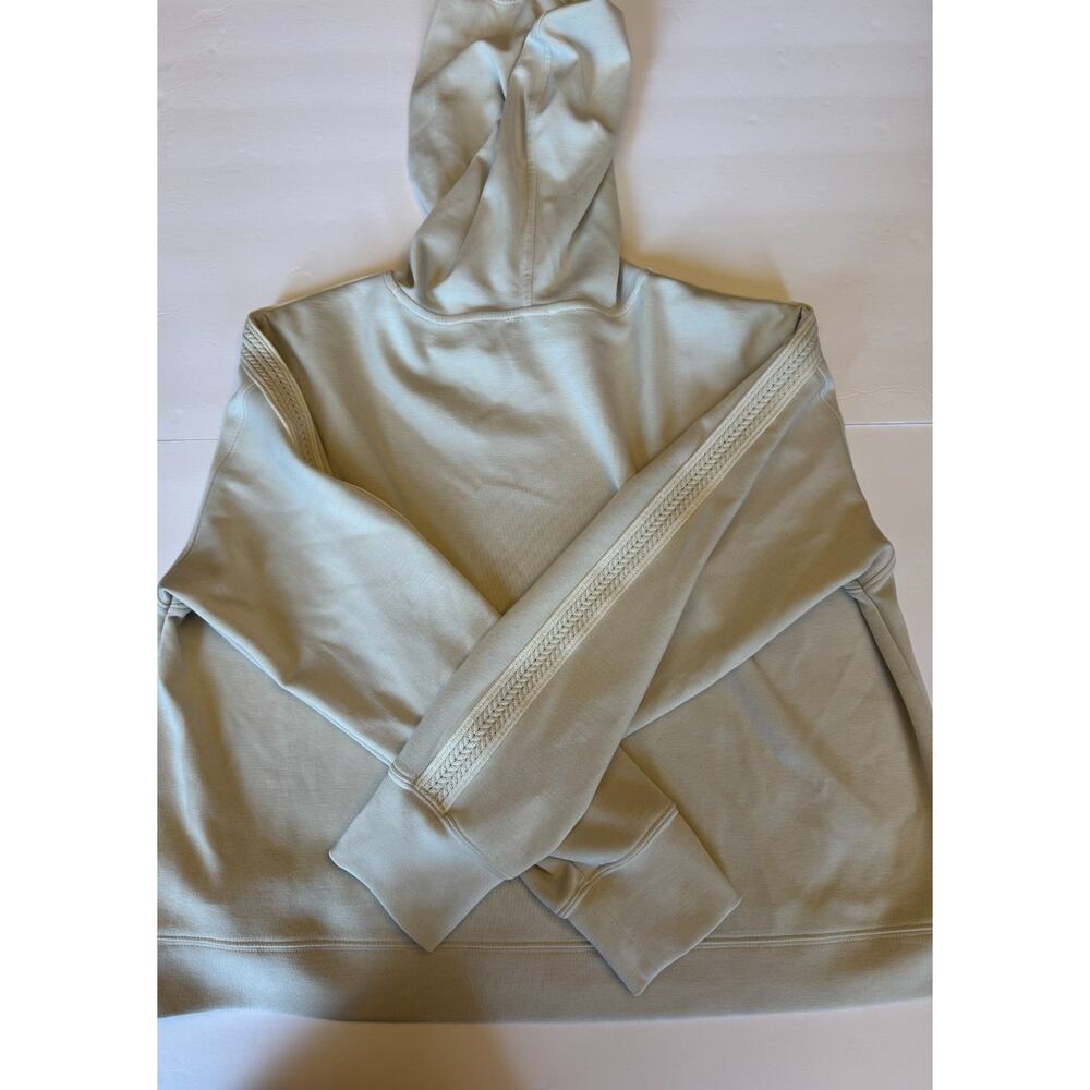 Elie Tahari Hoodie Womens Medium Cream Cowl Neck Pullover Soft Stretch - Picture 8 of 9